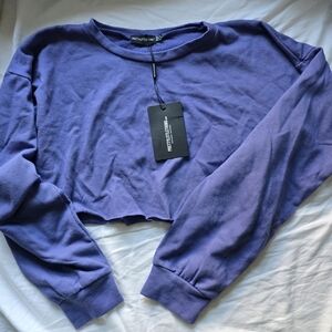 NWT PrettyLittleThing Violet Long Sleeve Crop Top Sz. 10 (USA)